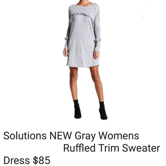 NWT SOLUTIONS Pullover Ruffled sweater dress - Picture 2 of 5